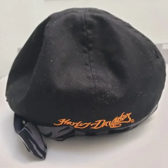 Harley Davidson Newsboy Fitted Cap Women's Black Sz Small - Picture 2 of 9